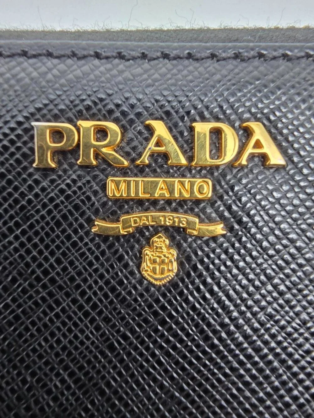 Authentic Prada Black Saffiano Leather Zip-Around Wallet